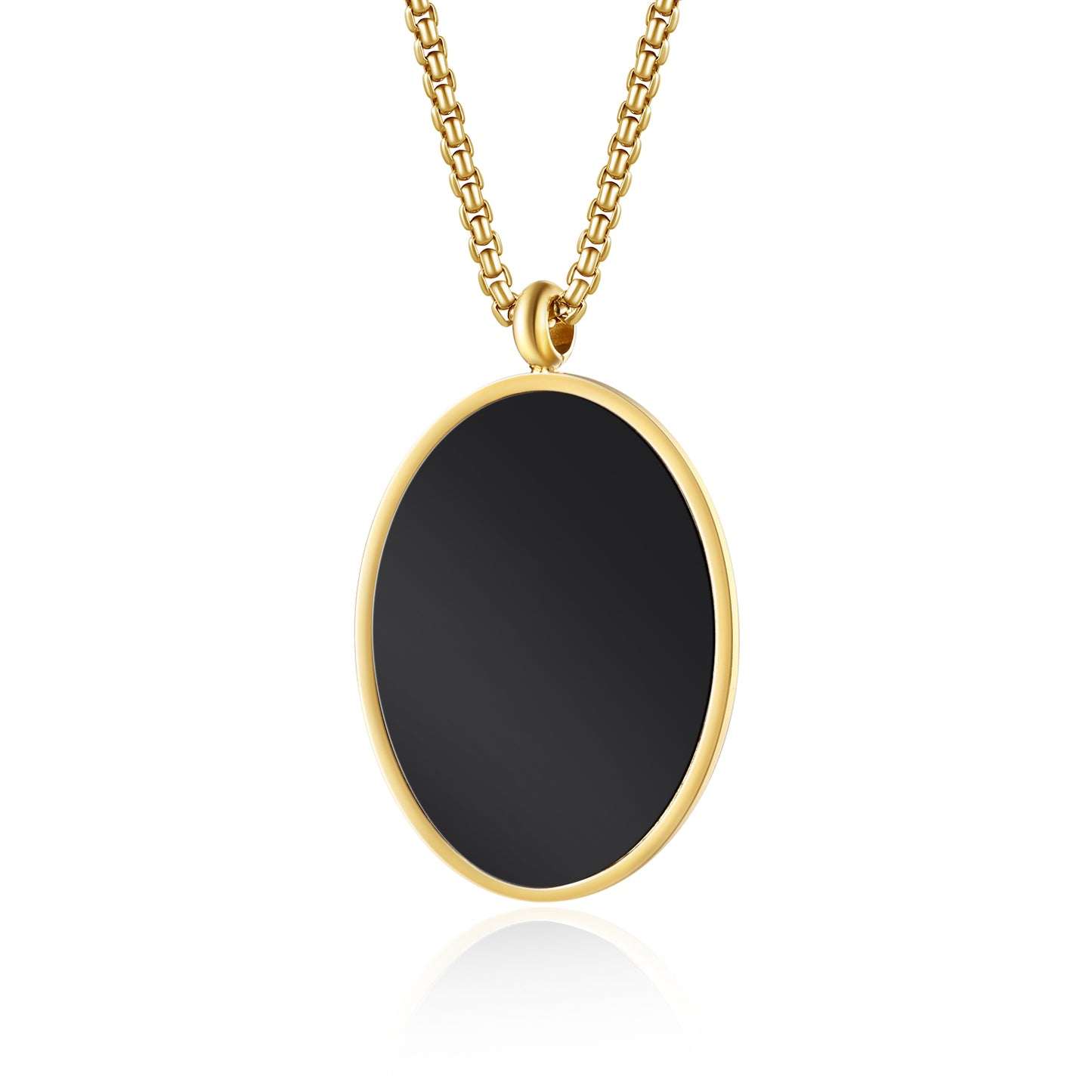 Gold-plated thermal photo necklace for special occasions.