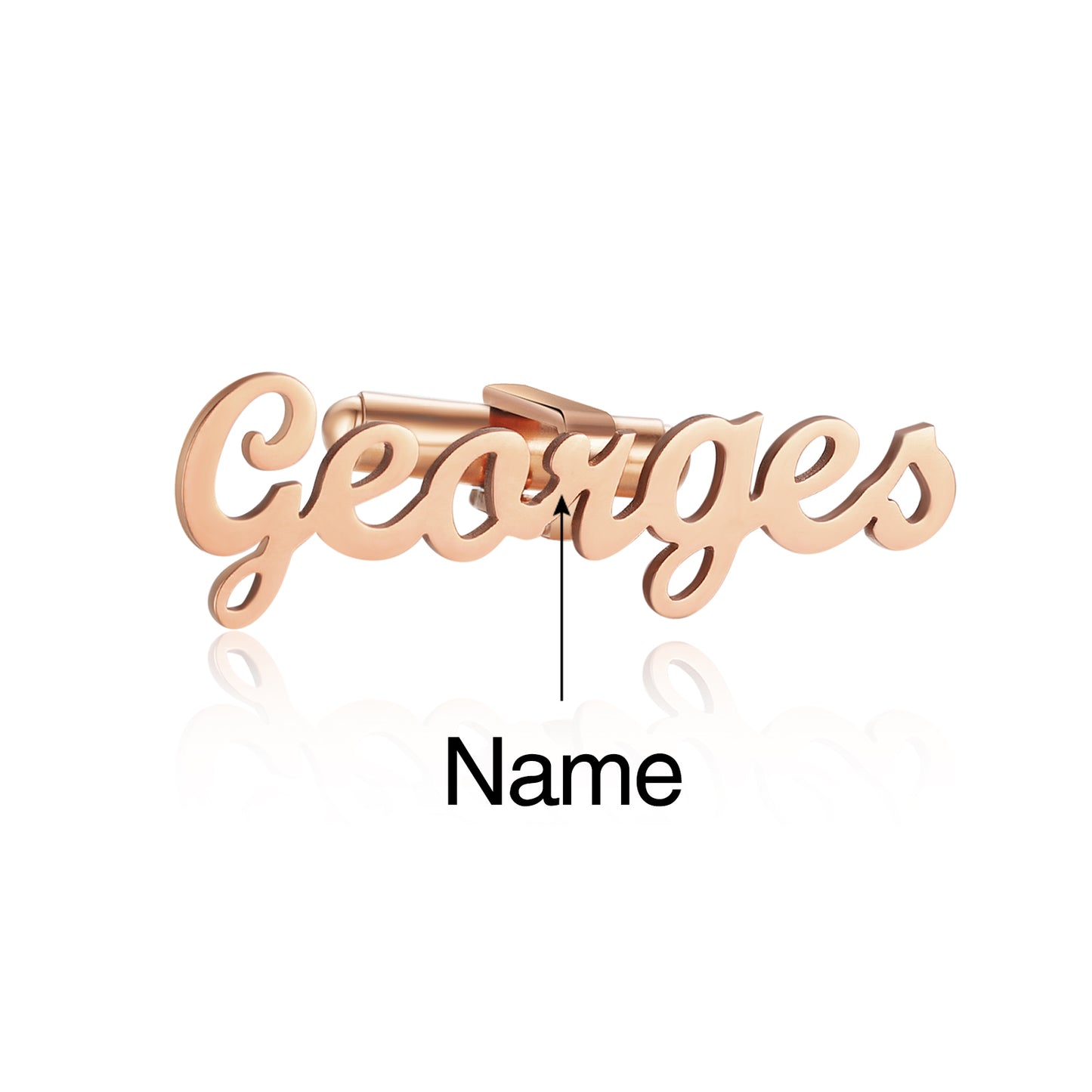 Bespoke men’s cufflinks with personalised name engraving