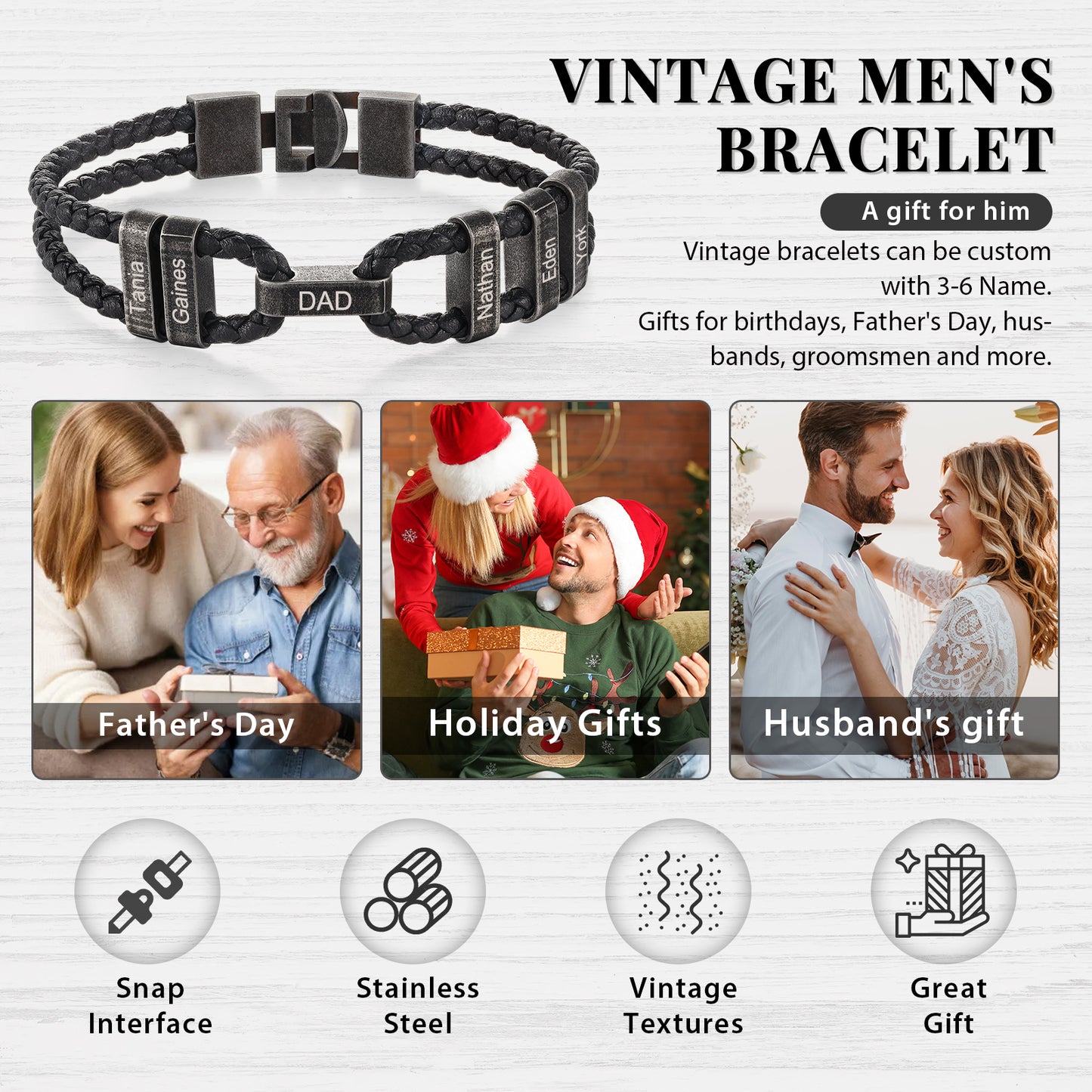 Customised Men's Gift Bracelet