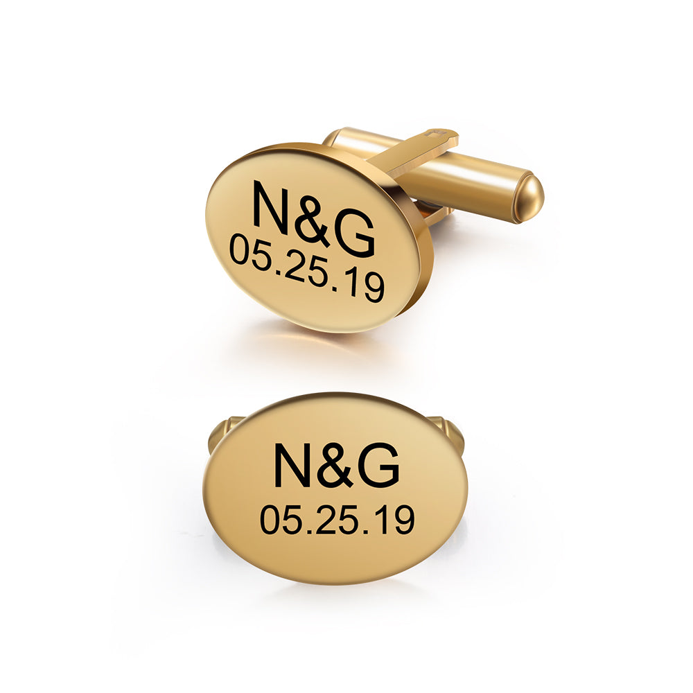 Personalised groomsmen cufflinks with custom engraving