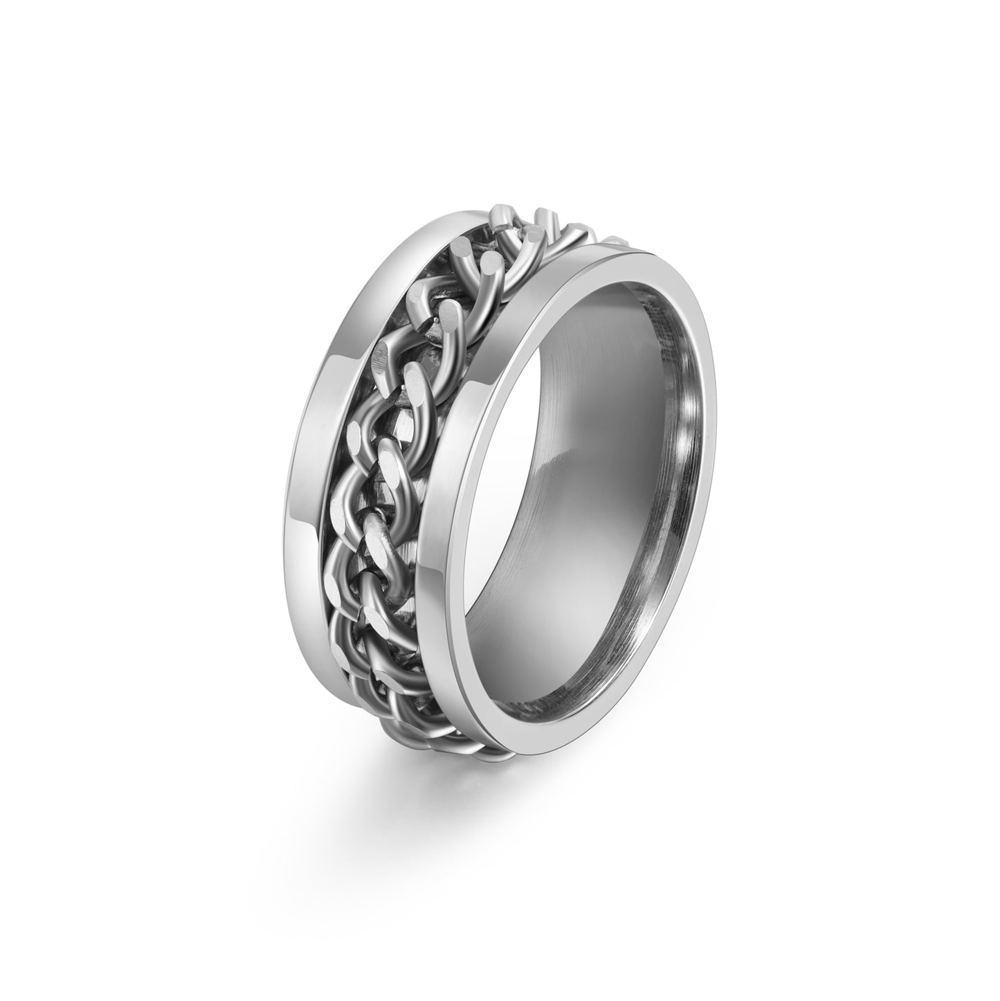 Stainless steel spinner anxiety ring gift for him