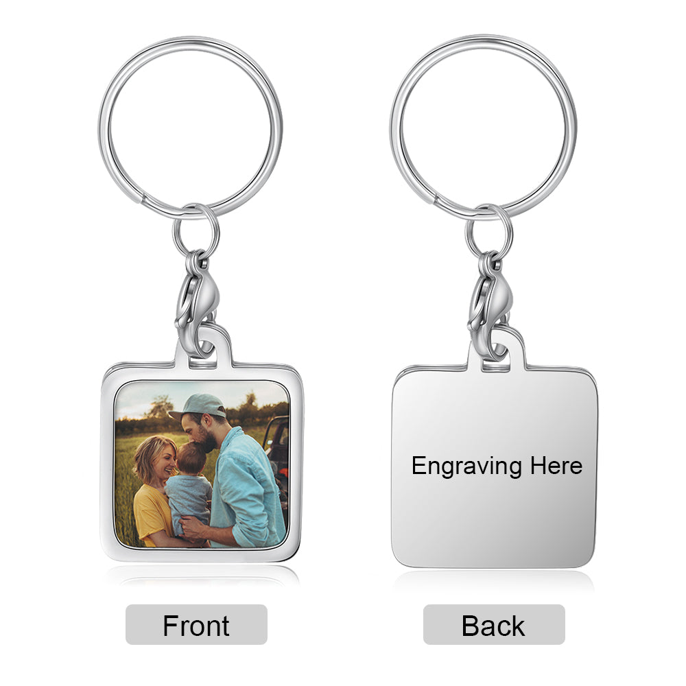 Personalised Photo Keychain Customised Keyring With Photo Mothers Day Gift Fathers Day Gift
