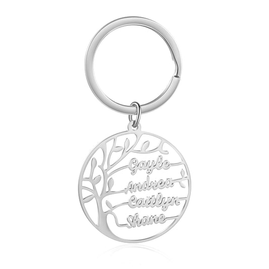 Customised Gift For Mother , Personalised Gift For Grandmother , Mothers Day Gift , Fathers Day Gift , Birthday Gift Idea , Or Chrsitmas Gift  Personalised Family Tree Keyring, Customised Family Names Keychain , Gift For Mother Gift For Father 
