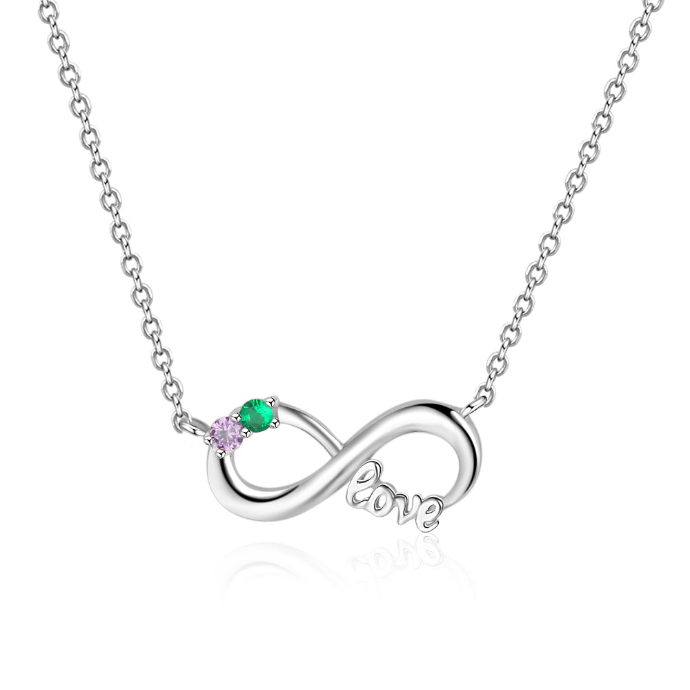 Bespoke Birthstone Necklace, Sterling Silver Personalised Necklaces, sterling silver Customised necklaces for women, ladies sterling silver personalised necklaces, Engraved Necklace