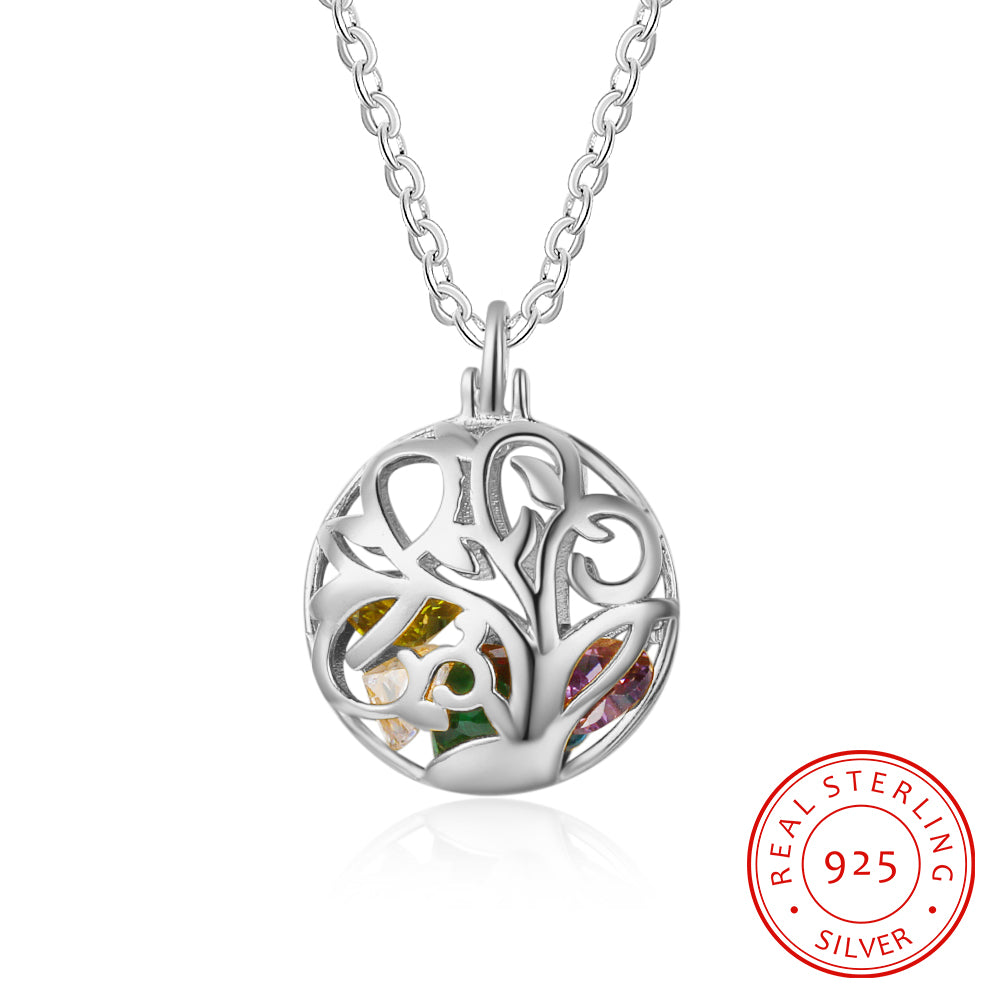 Personalised silver birthstone necklace, UK Sterling Silver Personalised Necklaces, sterling silver personalised necklaces for women, ladies sterling silver personalised necklace in London