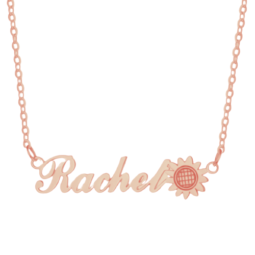 Personalised Sunflower Name Necklace | Customised Name Necklace With Sunflower