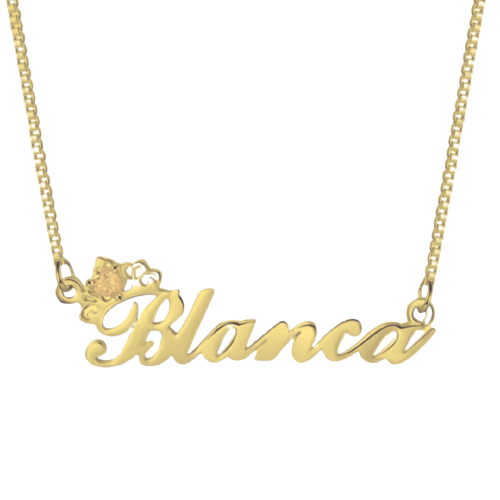 Personalised Birthstone Name Necklace | Bespoke Name Necklace With Birthstone