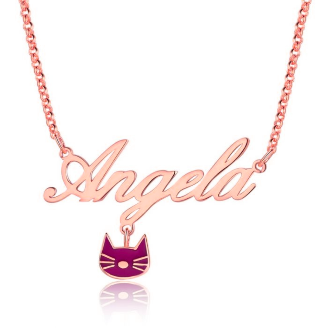 Cat Name Customised Necklace | Bespoke Cat Name Necklace