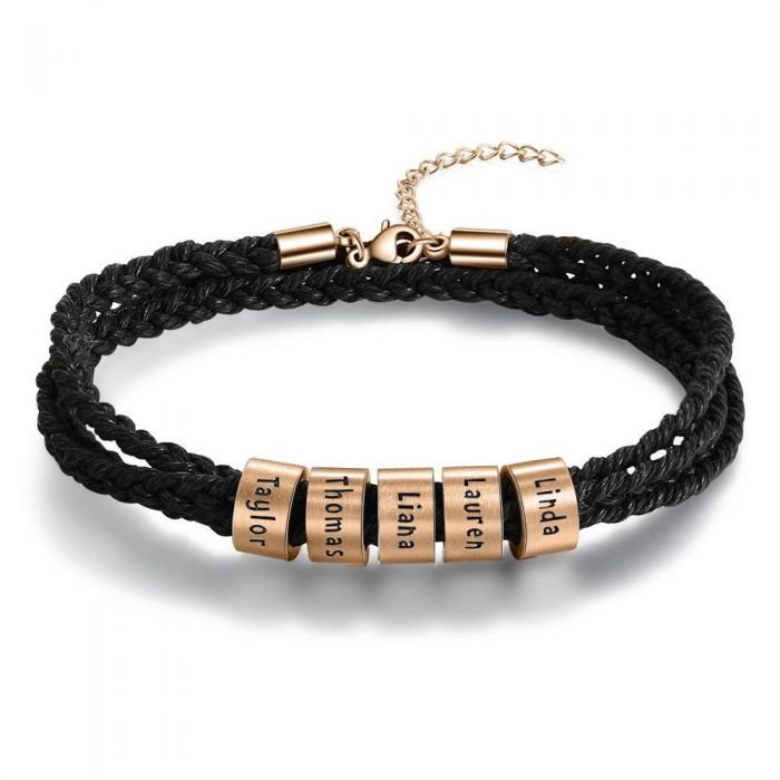 Braided Rope Personalised Bracelet For Men | Customised Gift For Him