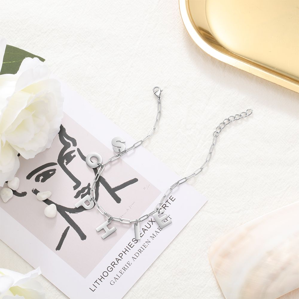 Customised Bracelet For Women With Letters | Bespoke Letters Bracelet For Her