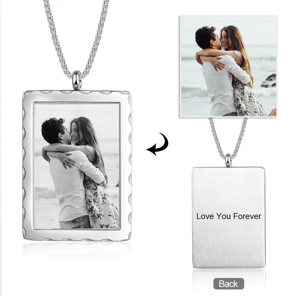 Personalised Frame Style Photo Necklace | Bespoke Photo Necklace For Her