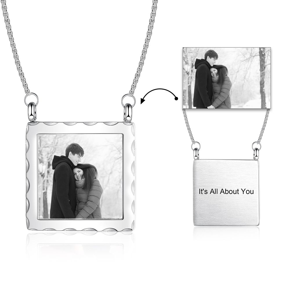 Personalised Frame Style Photo Necklace | Bespoke Photo Necklace For Woman
