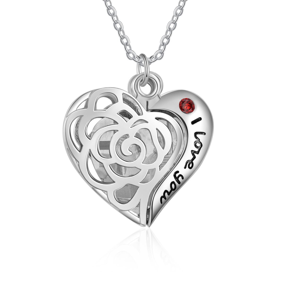 Personalised Love Photo Necklace With Birthstone | Bespoke Gift Of Love For Her