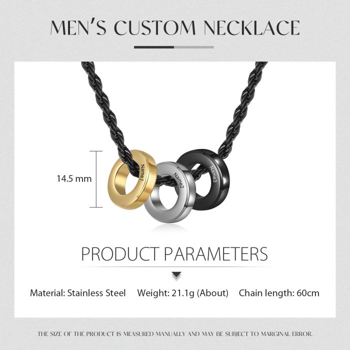Personalised Name Beads Necklace For Men | Customised Gifts For Men | Bespoke Gift Ideas For Him