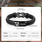 Black leather photo bracelet for men Christmas gift idea
