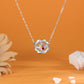 Custom name flower pendant with heart-shaped birthstones