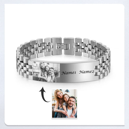 Durable men’s bracelet with custom picture