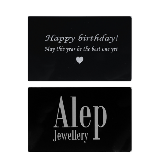 Engraved Gift Message on Metal Card, Custom Engraved Gift Message 