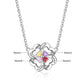 Gold-plated flower necklace gift for wife with heart stones