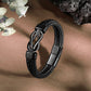 Men’s personalised leather bracelet with picture engraving
