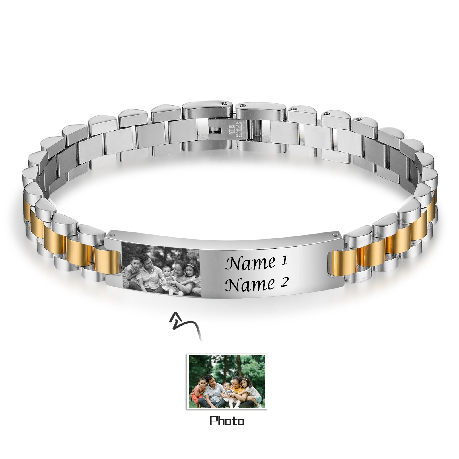 Photo keepsake bracelet for men