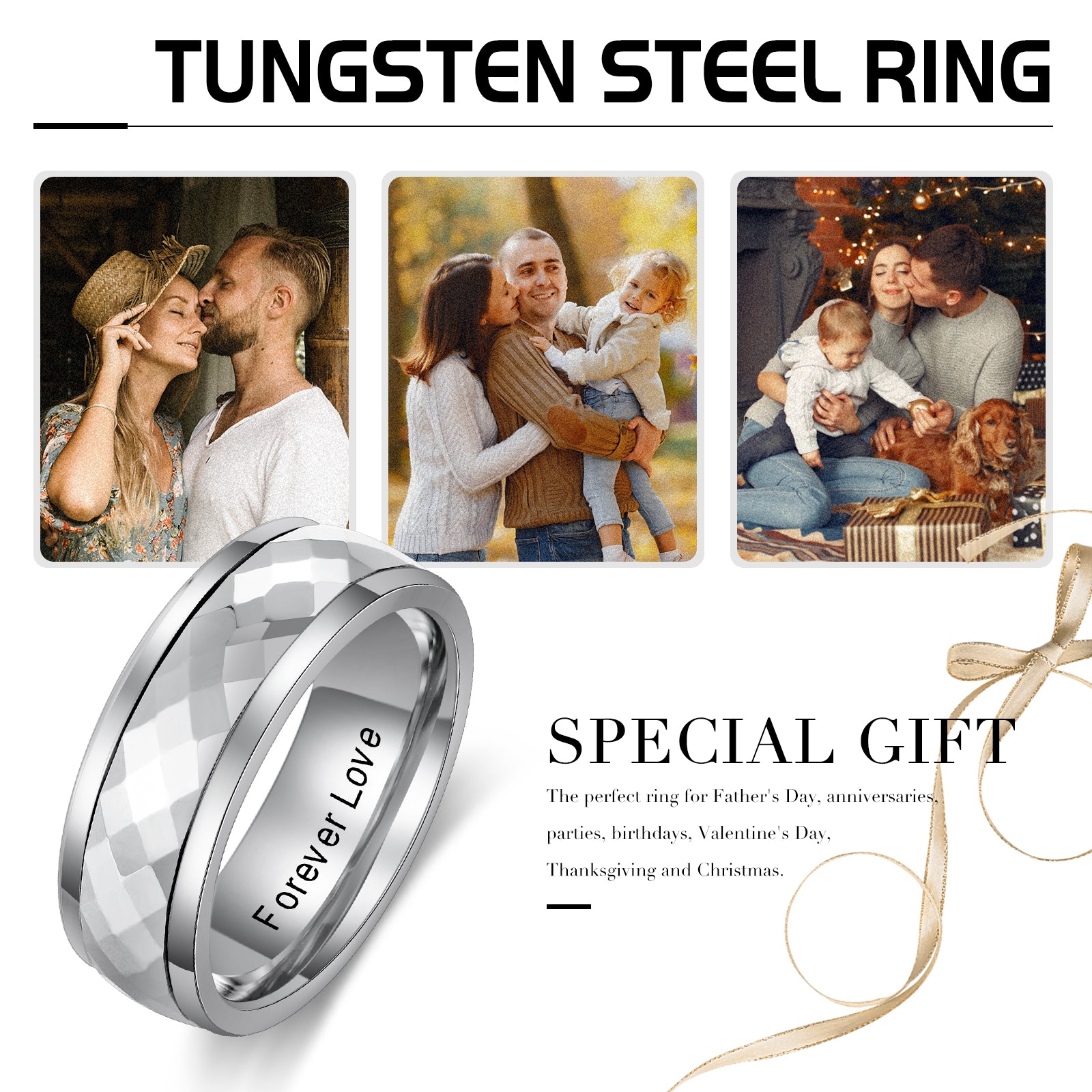 For Couples Timeless Love Personalized Mens Two Tone Diamond Ring