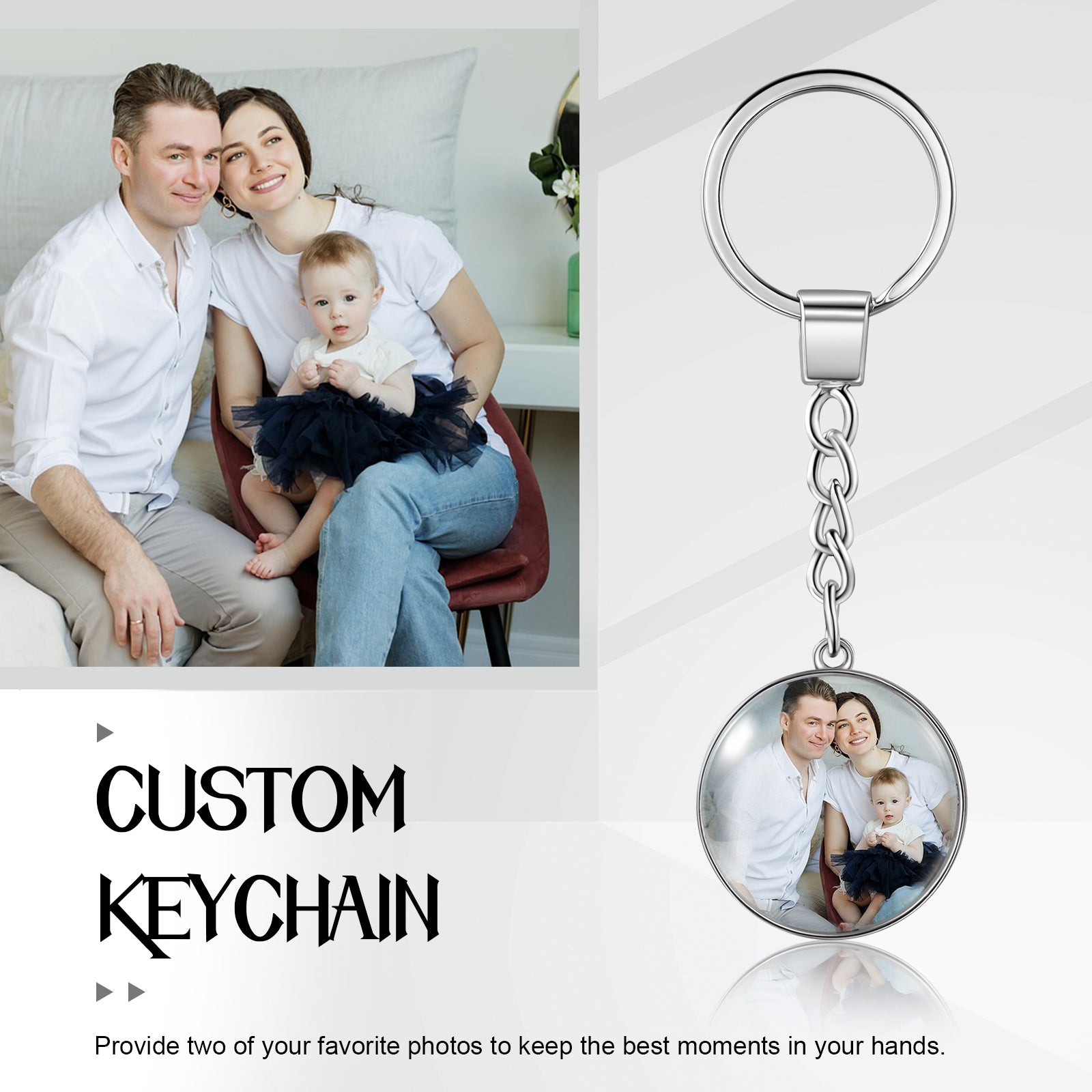 Customised Anniversary Gift For Her , Valentines Day Gift, Mothers Day Gift , Fathers Day Gift , Birthday Gift Idea , Or Chrsitmas Gift For Women Personalised Keyring With Photo , Customised Photo Keychain , Gift For Mom