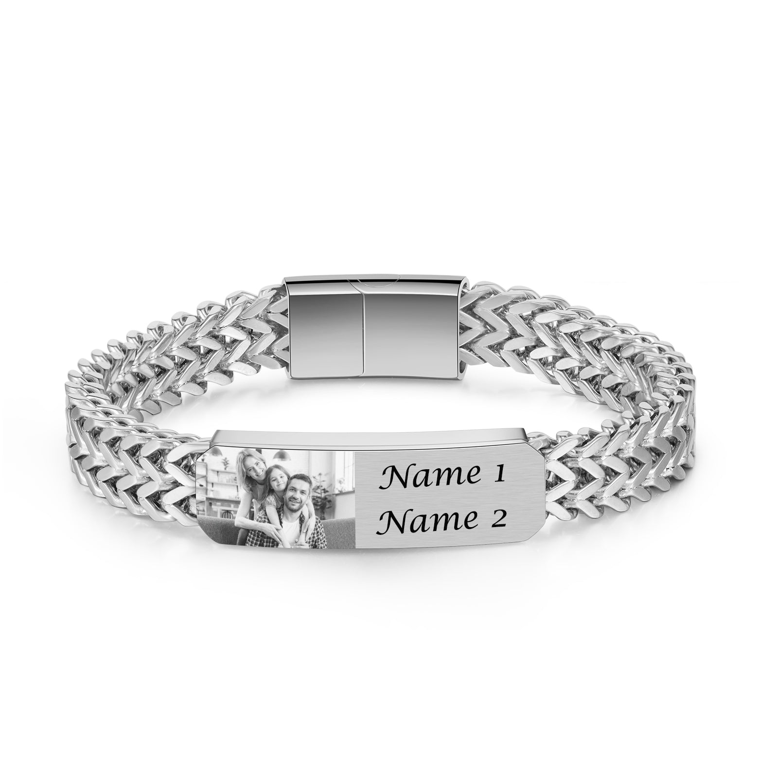 Personalised Photo Bracelet For Men | Bespoke Stainless Steel Bracelet For Men With Photo | Custom Gift for Dad | Anniversary Gift Idea for Him