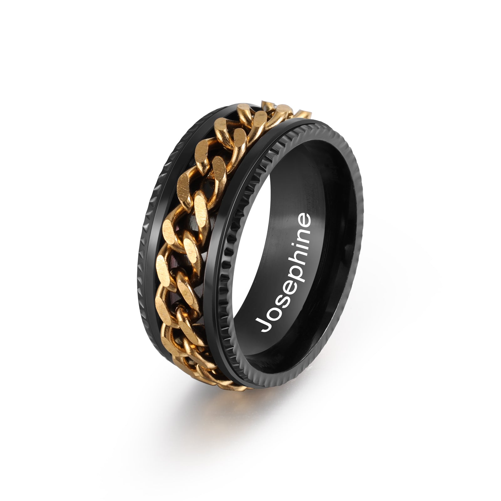 Custom Men's Ring | Personalised Rotatable Men's Wedding Men | Wedding Rings for Him