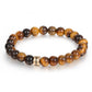 Personalised Beaded Bracelet For Men | Men's Beaded Bracelet | Tiger Eye Beads Bracelet | Personalised Beaded Jewellery
