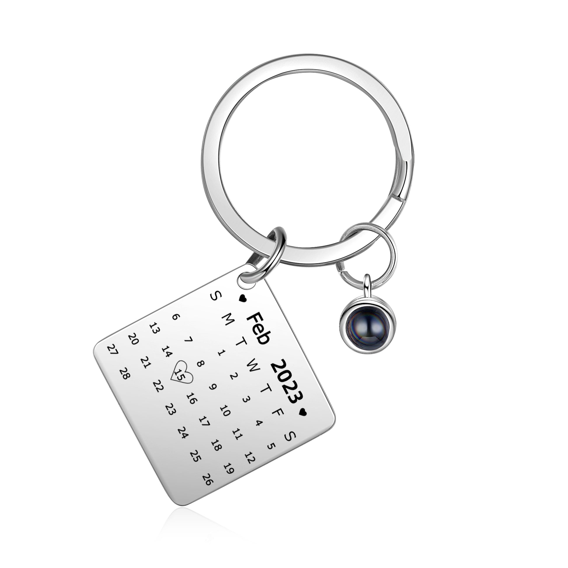 Customised Anniversary Gift For Him / Her , Valentines Day Gift, Mothers Day Gift , Fathers Day Gift , Birthday Gift Idea , Or Chrsitmas Gift For Husband   Personalised Keyring With Calendar , Customised Keychain With Date 