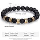 Personalised Beaded Bracelet For Men | Men's Beaded Bracelet | Lava Beads Bracelet | Personalised Beaded Jewellery