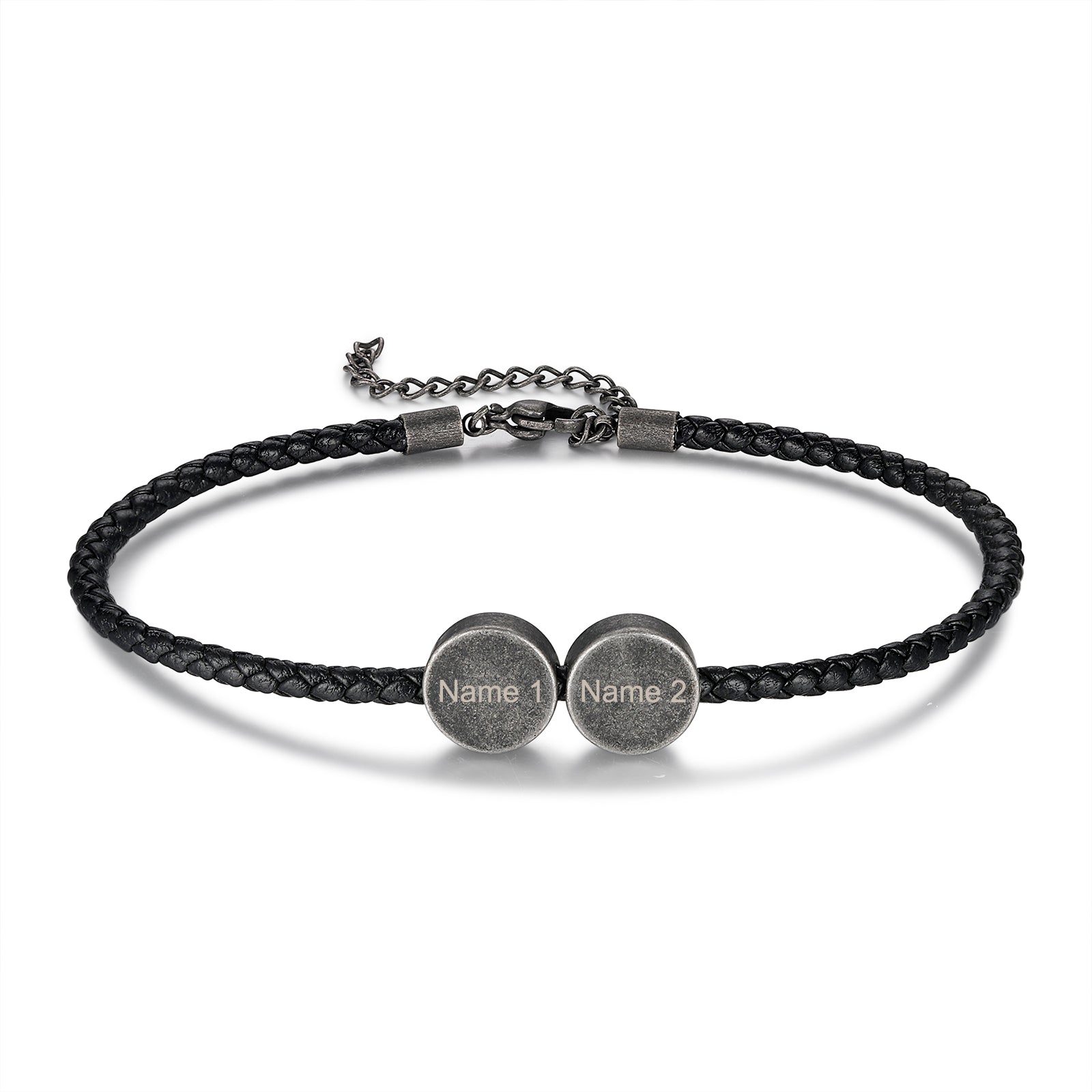 Mens Vintage Style Charm Bracelet Personalised Mens Leather