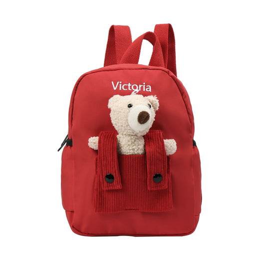 Personalised Teddy bear school bag, Custom Name School back with Teddy Bear