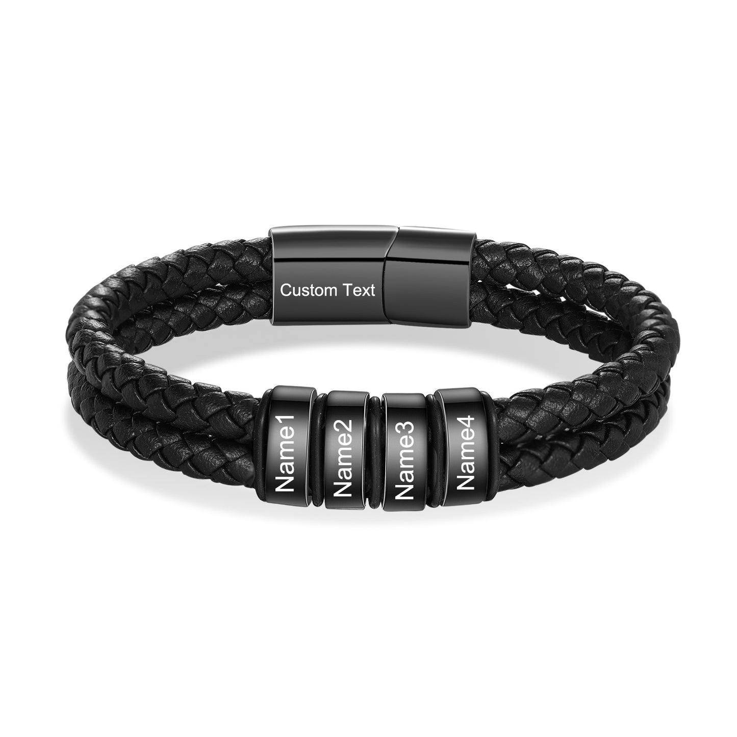 Custom Leather Bracelet For Men - Personalised Men's Leather Bracelet