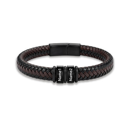 Custom Men Leather Bracelet - Personalised Bracelet for Men