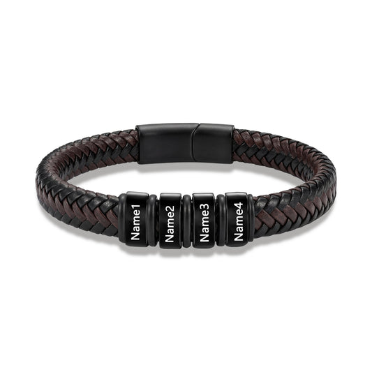 Custom Men Leather Bracelet - Personalised Bracelet for Men