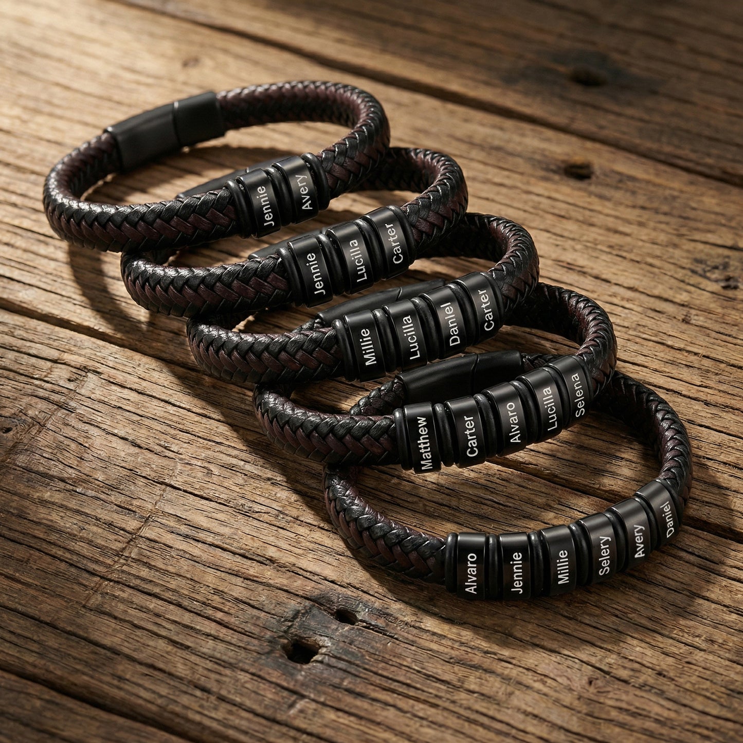 Custom Men Leather Bracelet - Personalised Bracelet for Men