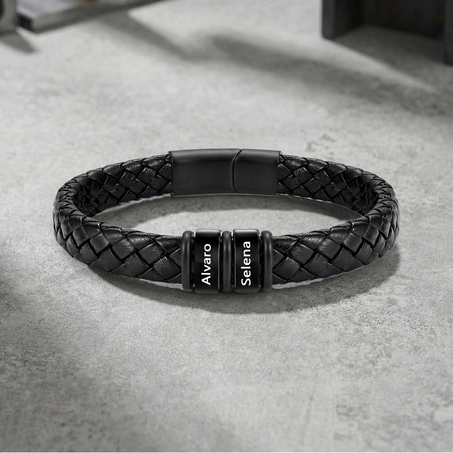 Custom Men Leather Bracelet - Personalised Bracelet for Men