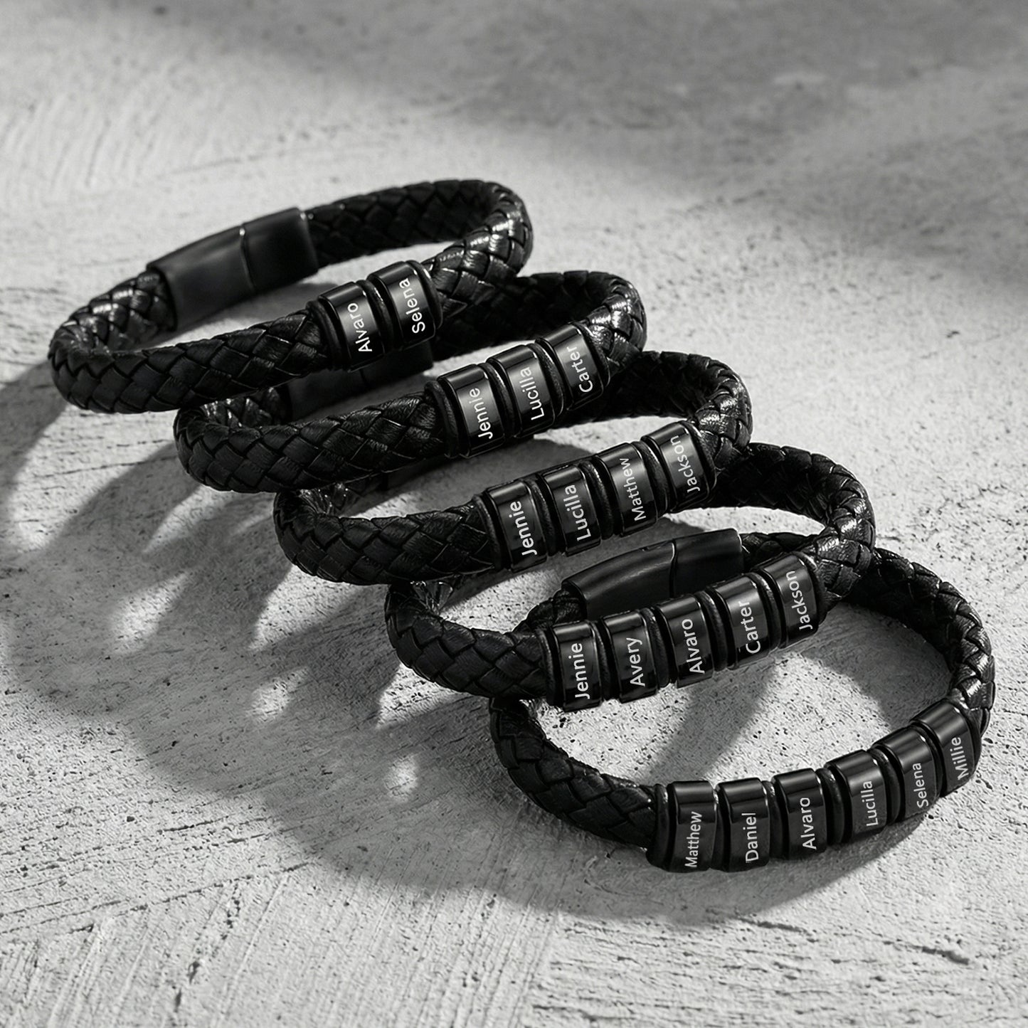 Custom Men Leather Bracelet - Personalised Bracelet for Men