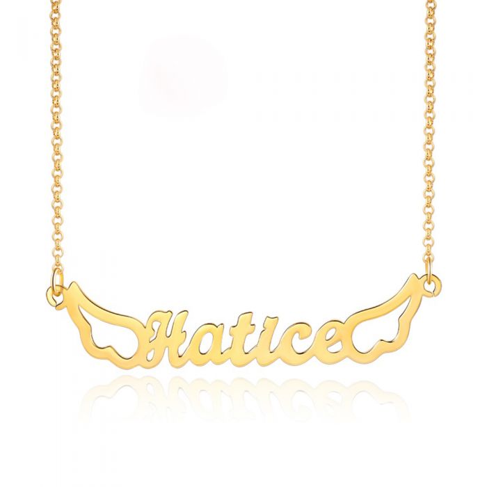 Personalised Name Necklace | Bespoke Name Necklace With Wings