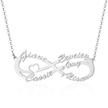 Bespoke Name Necklace | Personalised Infinity 5 Names Necklace