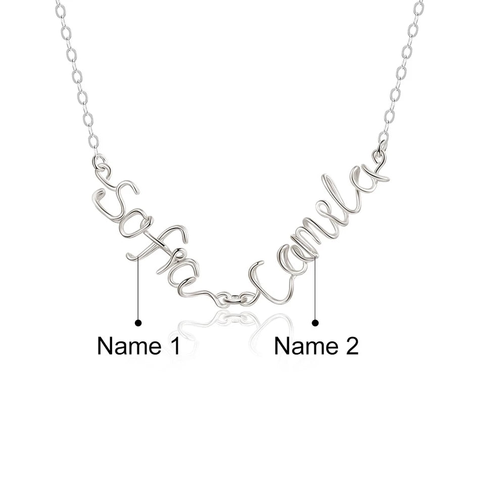Personalised handmade sterling silver name necklace  Gift of LOVE, a beautiful gift for her, this bespoke name necklace is handmade from 925 sterling silver 
