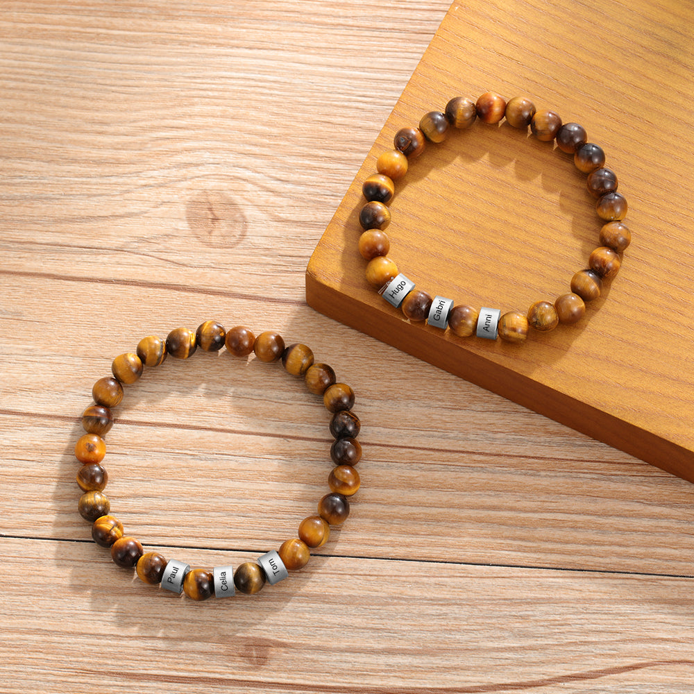 Adjustable tiger eye bracelet for men