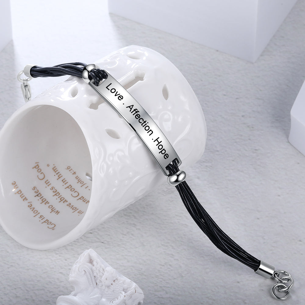 Personalised Bracelets For Men | Mens' Leather Bracelets | Personalised Leather Bracelets For Him | Braided Leather Bracelet For Men  Personalised Gift For Him | Personalised Gift For Men | Personalised Gift For Dad | Personalised Gift For Boyfriend   Fathers Day Gift Ideas | Anniversary Gift For Him 