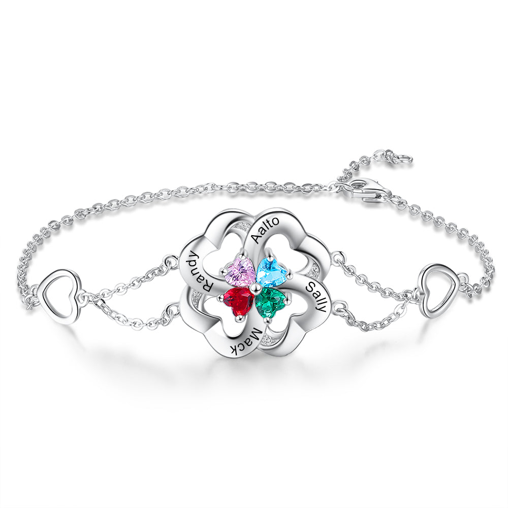 Personalised Silver Bracelet for women, amazing bespoke git idea for her, My name bracelet, a beautiful gift for mother or grandma, Bespoke Bracelet, Engraved Bracelet, Birthstone Bracelet.