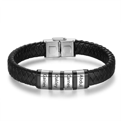 Personalised Bracelets For Men | Mens' Leather Bracelets | Personalised Leather Bracelets For Him | Braided Leather Bracelet For Men  Personalised Gift For Him | Personalised Gift For Men | Personalised Gift For Dad | Personalised Gift For Boyfriend   Fathers Day Gift Ideas | Anniversary Gift For Him
