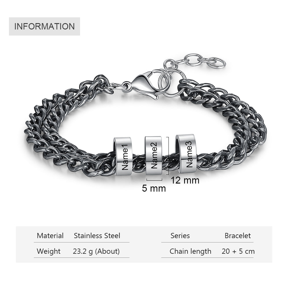 Mens personalised deals chain bracelet