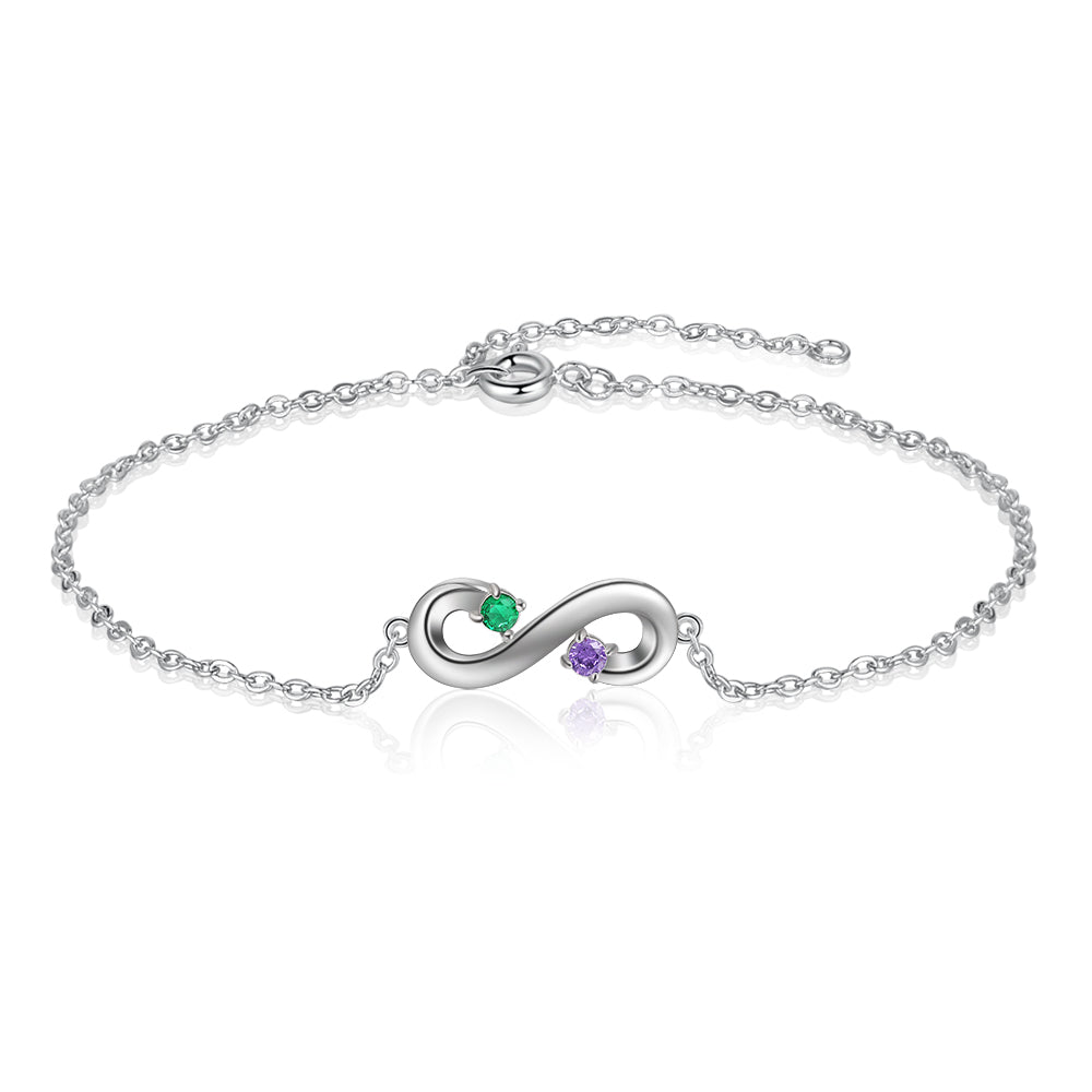 Personalised Silver Bracelet for Women | Gift Ideas for women | Engraved Bracelet | Gift for her | Birthstone Bracelet