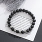 Black beaded bracelet for men with custom message